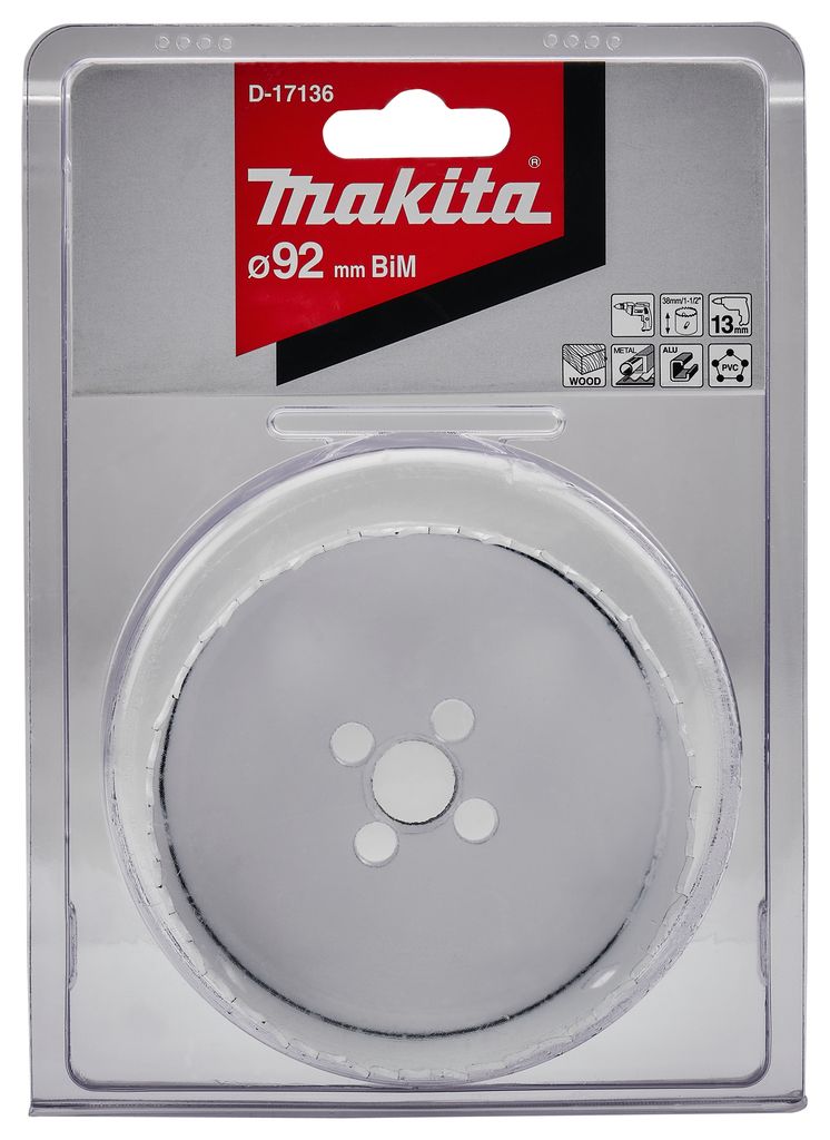 Коронка пильная 92 мм HSS BI-M MAKITA D-17136