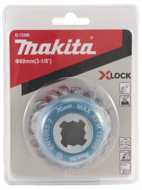 Щетка проволочная чашечная X-lock (d80 мм, толщ. проволоки 0,5 мм, пучки, металл)