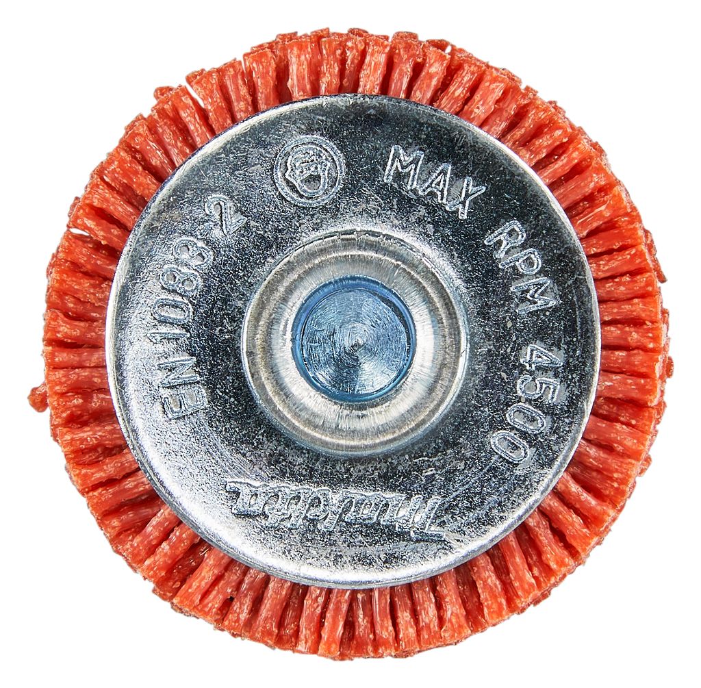 Щетка нейлоновая дисковая (d38 мм, красная, G80, 6 мм)