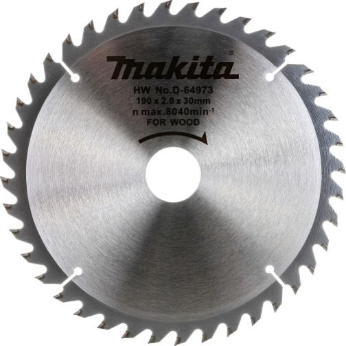 Диск пильный 190 х 30 мм 40T (дерево) MAKITA D-64973