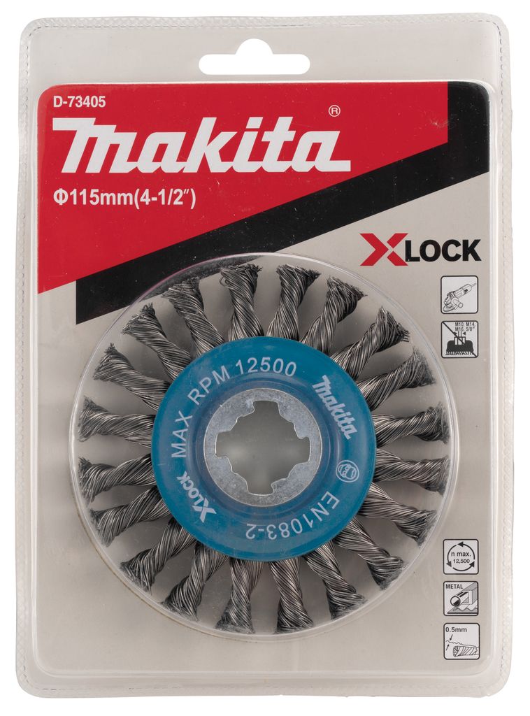 Щетка проволочная дисковая X-lock (d115 мм, толщ. проволоки 0,5 мм, толстые пучки, металл )