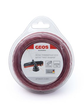 Леска триммерная GEOS витая "Twist Whisper", 2.0мм, 15м, в блистере