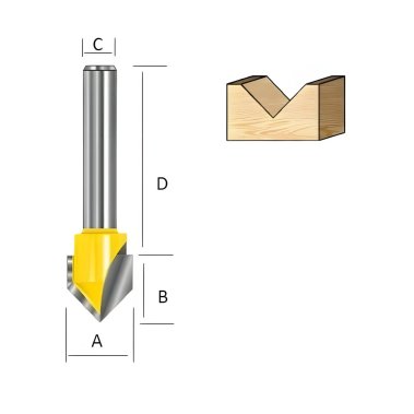 Фреза пазовая V-образная (d12/D12.7/H12.7/L50.7) MAKITA D-10702